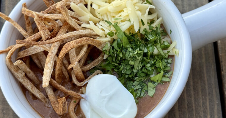 Easy Chicken Tortilla Soup with a Bean Base
