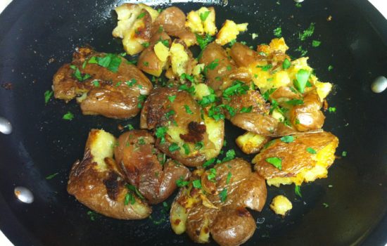 Special Crispy Garlic Smashed Potatoes