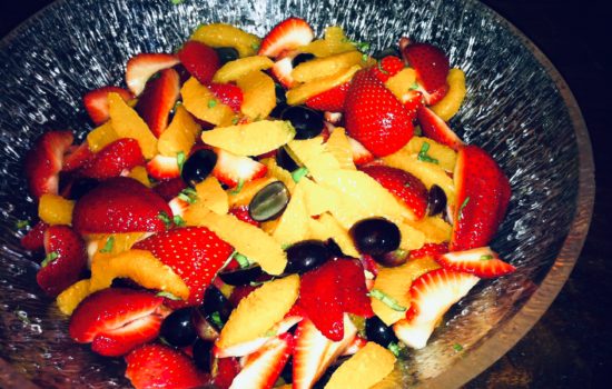 Strawberry, Orange & Grape Salad with Basil