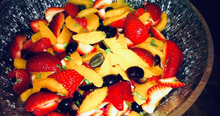 Strawberry, Orange & Grape Salad with Basil