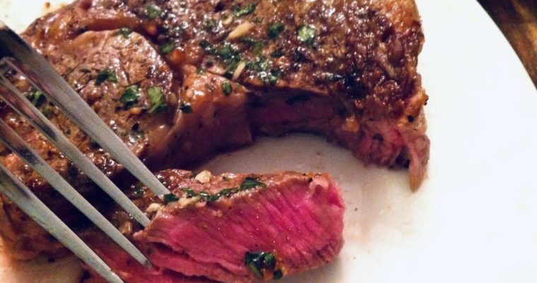 Pan-Seared Ribeye with Garlic-Butter Zip Sauce