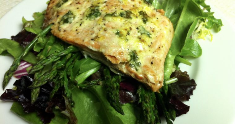 Warm Salmon and Roasted Asparagus Salad
