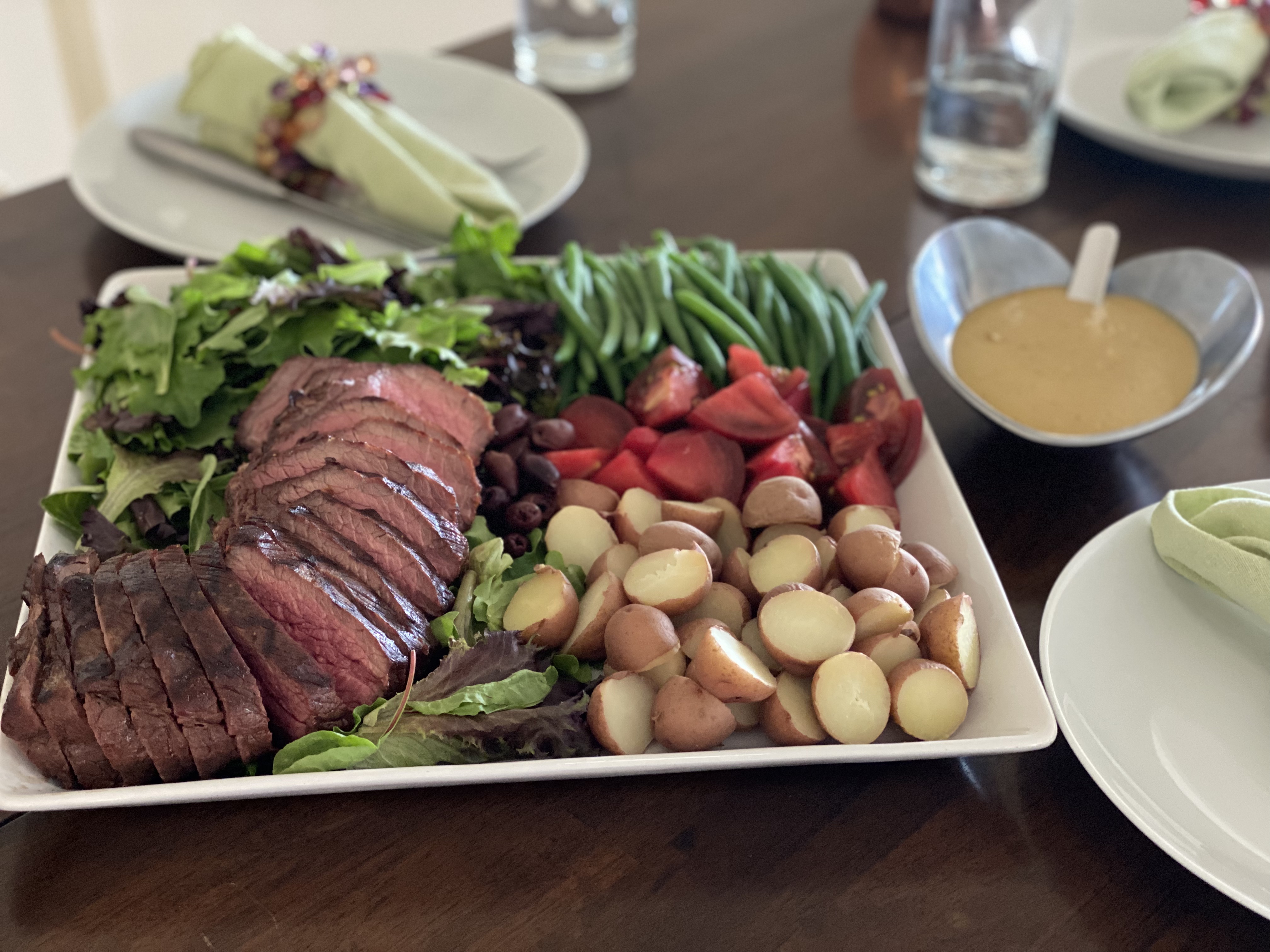 Steak Nicoise Salad with Blanched Green Beans & Cashew-Lime Vinaigrette