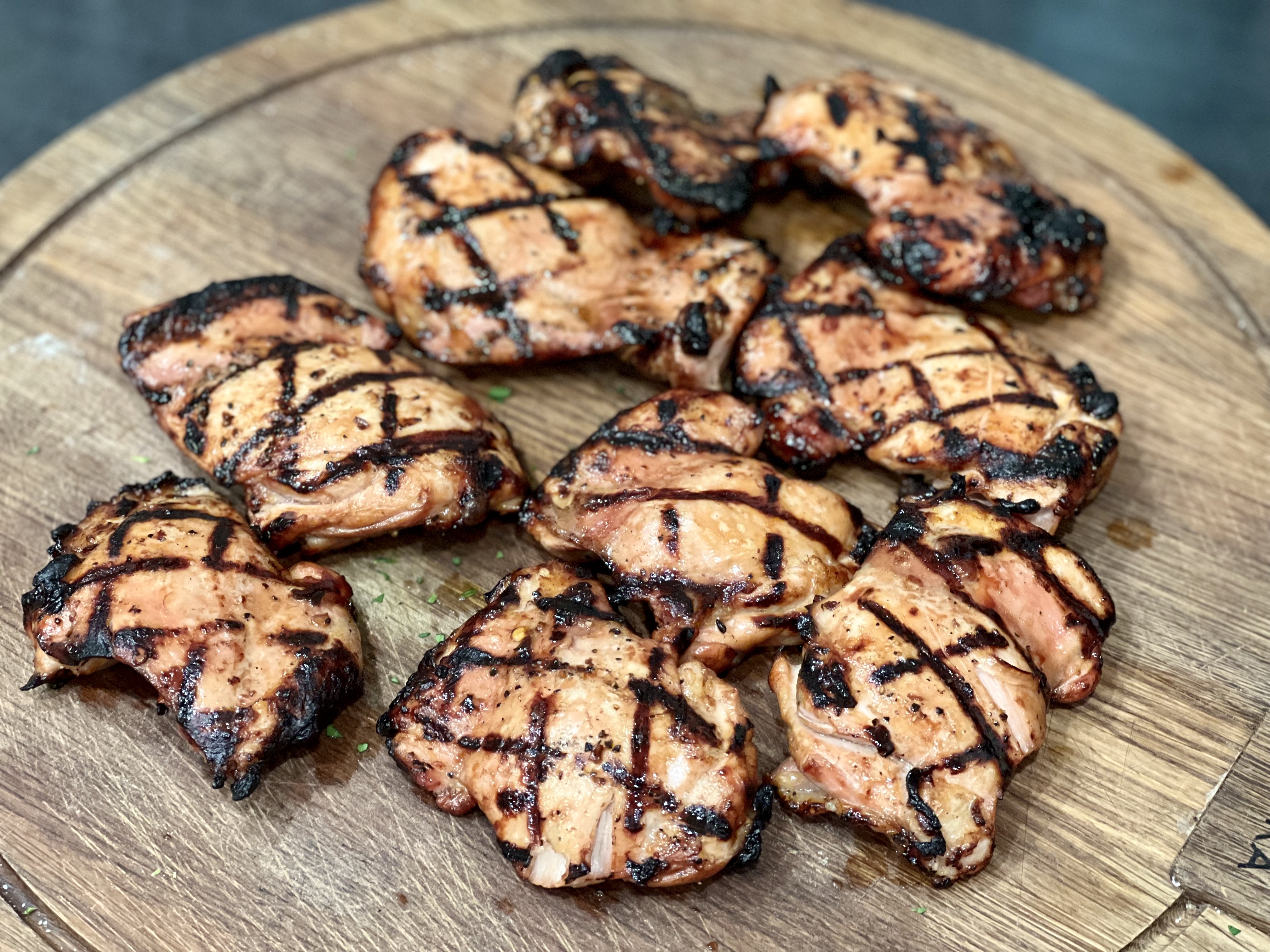 Gas-Grilled Chicken Thighs with an Asian Flair