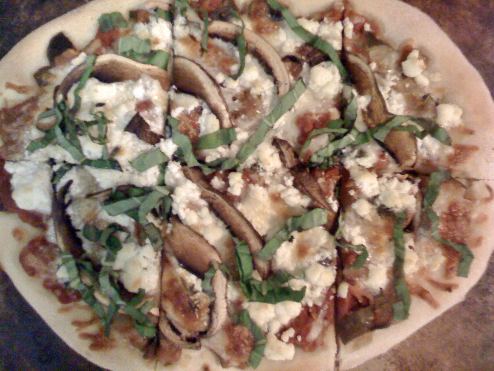 Portobello Mushroom-Goat Cheese Pizza