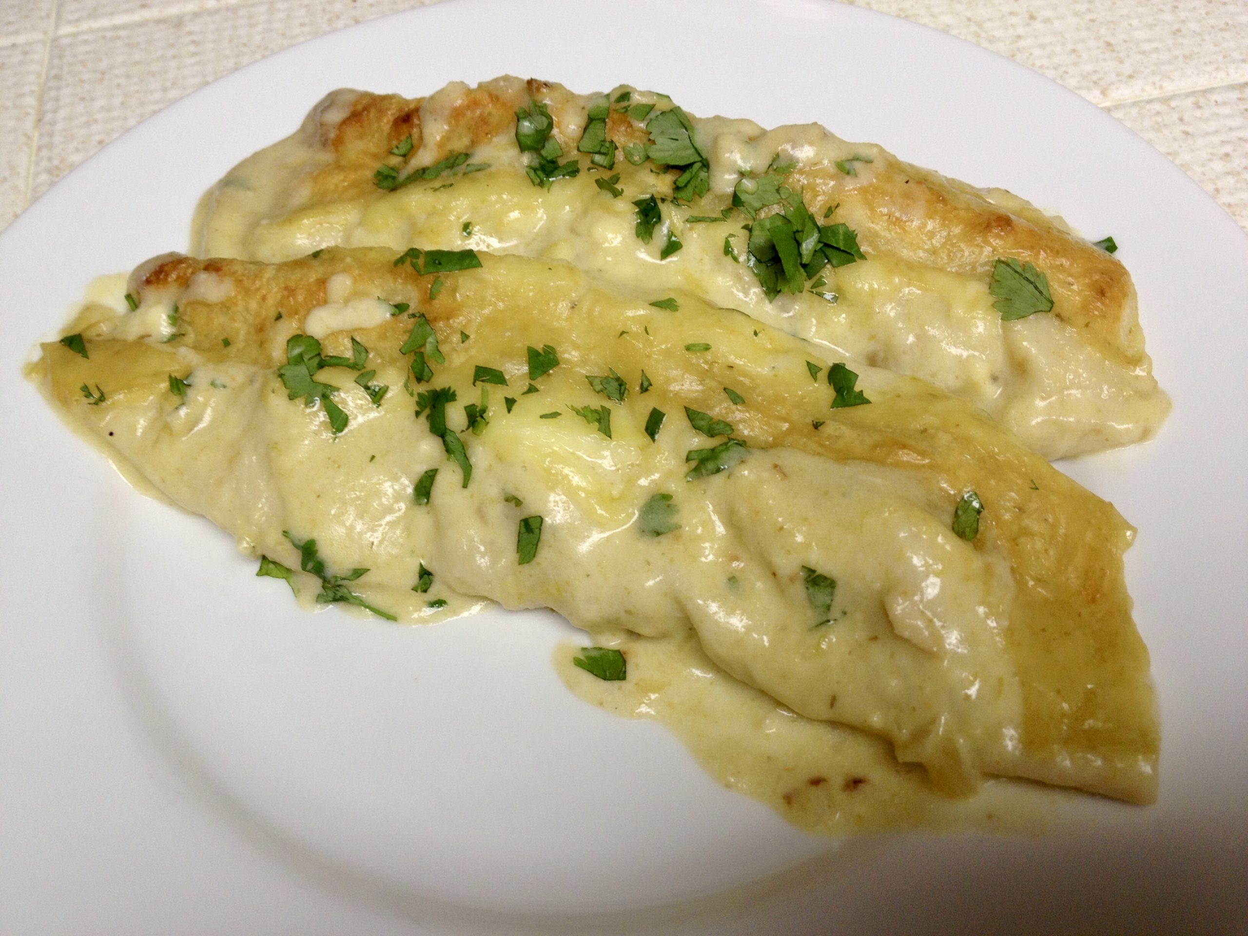 Turkey Enchiladas with Homemade White Sauce